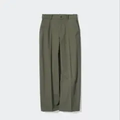 ユニクロワイドチノパンツXLオリーブ