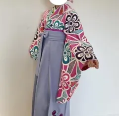 《お値下げしました》卒業式　袴4点セット（着物・長襦袢・袴・帯）