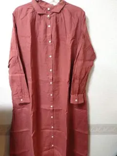 無印良品　リネン　長袖シャツワンピース　Ｍ