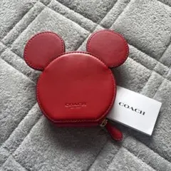 COACH ミッキーマウス型 コインケース レッド