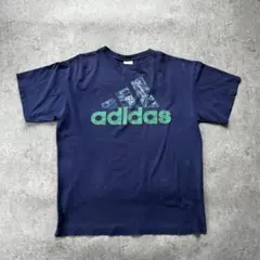 USA製 アディダス tシャツ 両面 ネイビー オレンジ - メルカリ