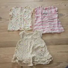 女の子用 半袖Tシャツ 3枚セット　ホットビスケッツ　coeur a coeurのサムネイル
