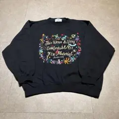 Jean cox トレーナー　スウェット　黒　ブラック　刺繍