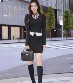 Rady レディー バイカラースカート ニットセットアップ（インナーパンツ付き）