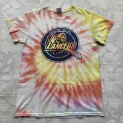 GILDAN ギルダン タイダイ柄 カレッジロゴ Tシャツ S 古着 フェス
