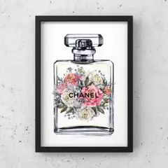596 【A3 黒木目調】アート ポスター シャネル オマージュ