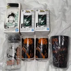 【未使用】僕のヒーローアカデミア爆豪勝己クリアボトル、コップタンブラー4点セット