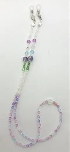 【M244】ハンドメイド　眼鏡・マスクストラップ　紫陽花カラー②