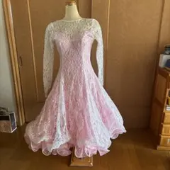 社交ダンスドレス 桜柄 ホワイト 長袖 - メルカリ