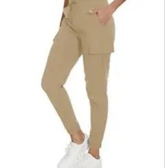 トレンド　レディース ロングパンツ ゴルフパンツ　カーゴパンツ　L