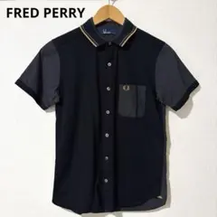 希少△FRED PERRY フレッドペリー ポロシャツ 半袖 花柄 ネイビー M 
