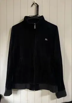 BURBERRY LONDON ベロア ジップアップ パーカー ブラック - メルカリ