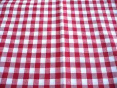 新品・赤×白色ギンガムチェック柄生地５０cm①－①