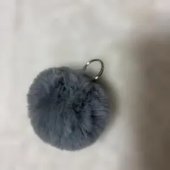 ファーチャーム キーホルダー グレー