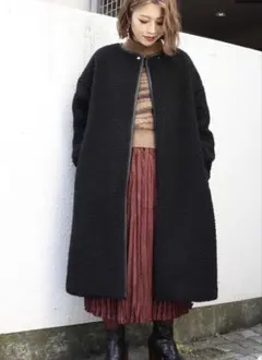 murua♪♪ ムルーア ボアロングコート　ブラック