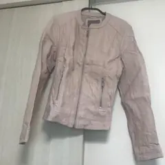 【美品】ジェットセットソロプラス　薄ピンク　無地エコレザーブルゾン　Mサイズ