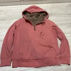 ユニクロ裏地ボア付きピンクパーカー M