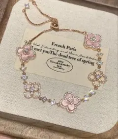 クローバーシェルブレスレット フラワーモチーフブレスレット