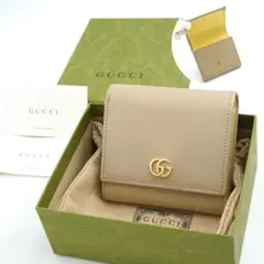 ✨未使用展示品・箱付き✨　GUCCI ミニ財布　マーモント　バイカラー　GGロゴ