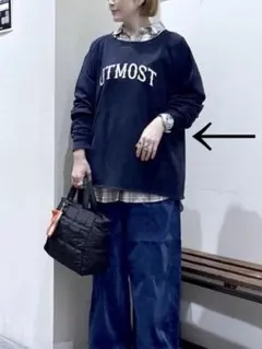 niko and… ボートネックカレッジプルオーバー　ネイビー　L 匿名配送