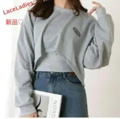 新品 キャミ付き イレギュラーヘムトップス ゆるコーデのサムネイル