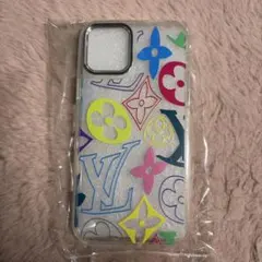 iPhone12プロ用ケース マルチカラー モノグラム柄