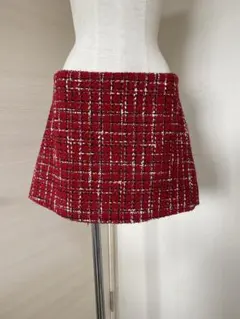 ZARA 2024 ツイードスコート トレンド華やかカラー L