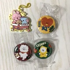 BT21 缶バッチ ラバーマスコット キーホルダー