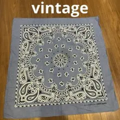 vintage BANDANA ヴィンテージ　ペイズリー柄バンダナ 青色