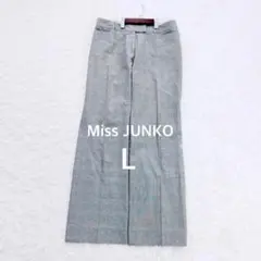 ミスジュンコ/セミワイド/スラックス/チェック/コットン混/Lサイズ