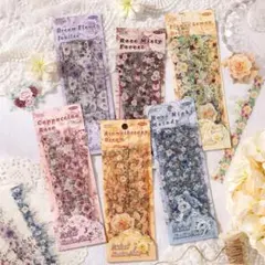 【M30】シール 6種90枚 PET ステッカー 花 植物 薔薇 コラージュ素材