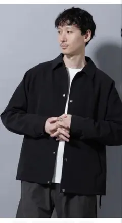 新品　ナノ・ユニバース　イタリアンドットリラックスコーチジャケット　ブラック