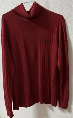 キャロウェイ ゴルフウェア　赤ニット　リブニット赤　メンズ 3L
