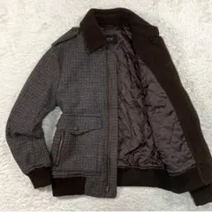 極美品 バーバリー ブラックレーベル 毛 ジップ ブルゾン ノバチェック M