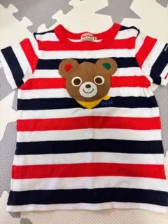 「ワッペン付きボーダー半袖Tシャツ」