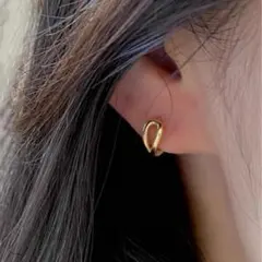 サークル ミニ 雫 ゴールド ピアス シンプル キャッチレスのサムネイル