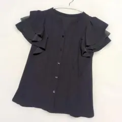 【今期】マイストラーダ  袖フレアバーブラウス ブラック ラッフルフリルブラウス | シャツ・ブラウス | Mystrada（マイ