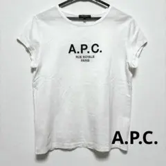 A.P.C. アーペーセー　ロゴTシャツ　刺繍　ネイビー　Mサイズ 白T