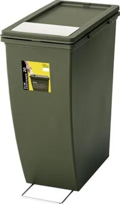 小窓付き 20L スリム 横連結OK ゴミ箱 グリーン LFS-847 N02のサムネイル