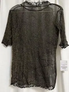 freek's stroe シアーラメ インナー 半袖 黒 金フリーサイズのサムネイル