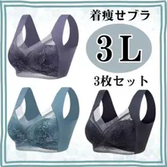 シームレスブラ ノンワイヤー 3L ナイトブラ 着痩せ 美胸 大きいサイズ 3枚
