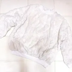 ホワイト フリース 長袖 トップス