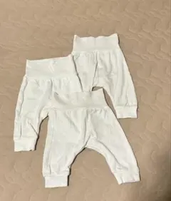 H&M フォールドオーバーウエストパンツホワイト 3枚セット