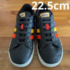 【adidas】 スニーカー ブラック マルチカラー 22.5cm