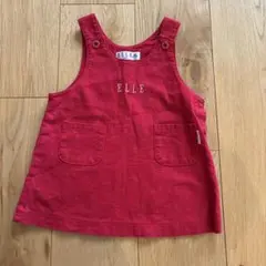 ELLE 赤 ワンピース　ジャンパースカート