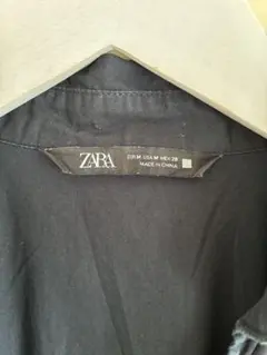 ZARA ポプリンシャツワンピース ブラック Mサイズ
