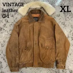 Vintage レザージャケット 深水光太　短丈　90s 古着　ブラウン　ボア