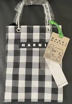 新品マルニ マーケット FLOWER CAFE アルミハンドル ミニトートバッグ
