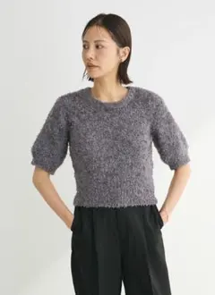 Green Parks ショコラフィネローブ テープヤーンニットPO【グレー】