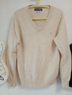 コーエン Lamb's Wool ベージュ Vネックニット